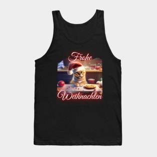 Merry Xmas, Cute Cat Helps To Bake Cookies (de) Tank Top